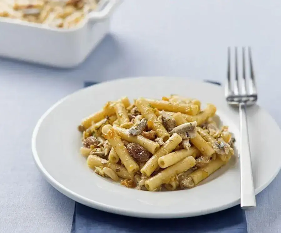 Маккерони с цукини и грибами