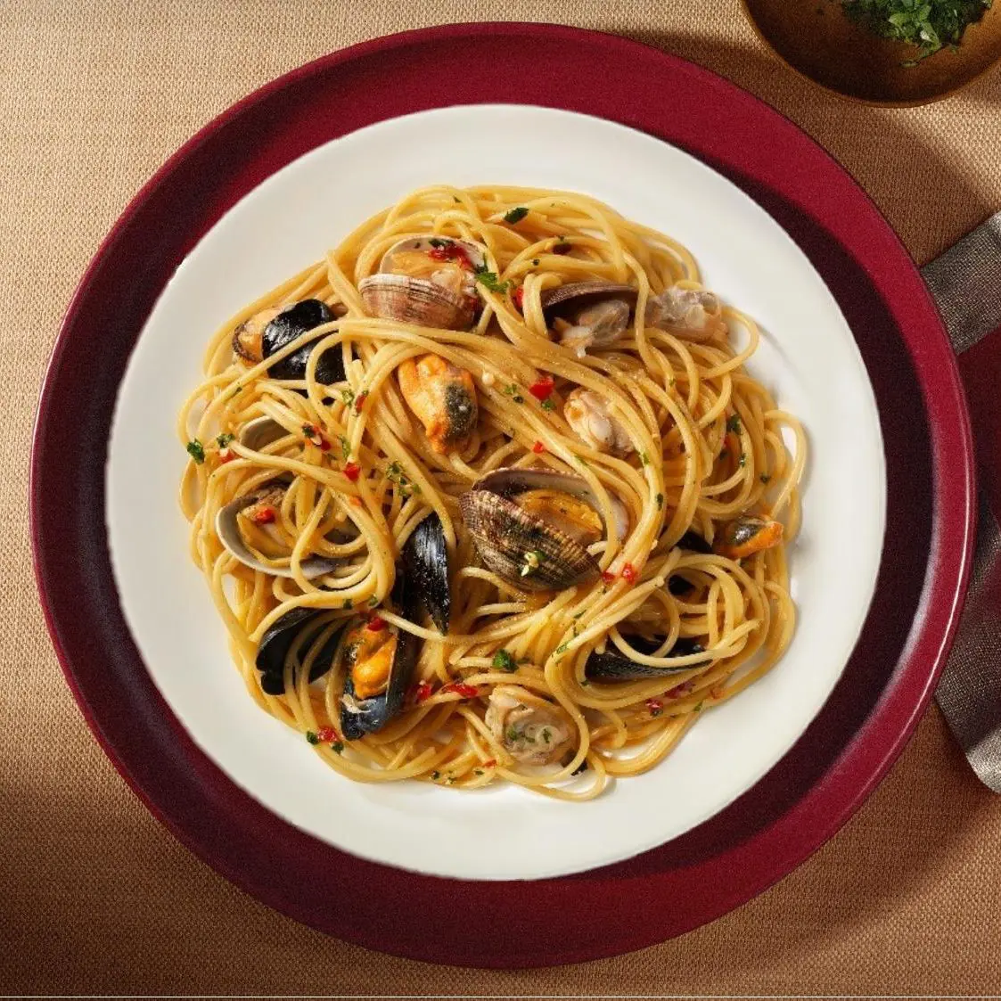 Спагетти с морепродуктами