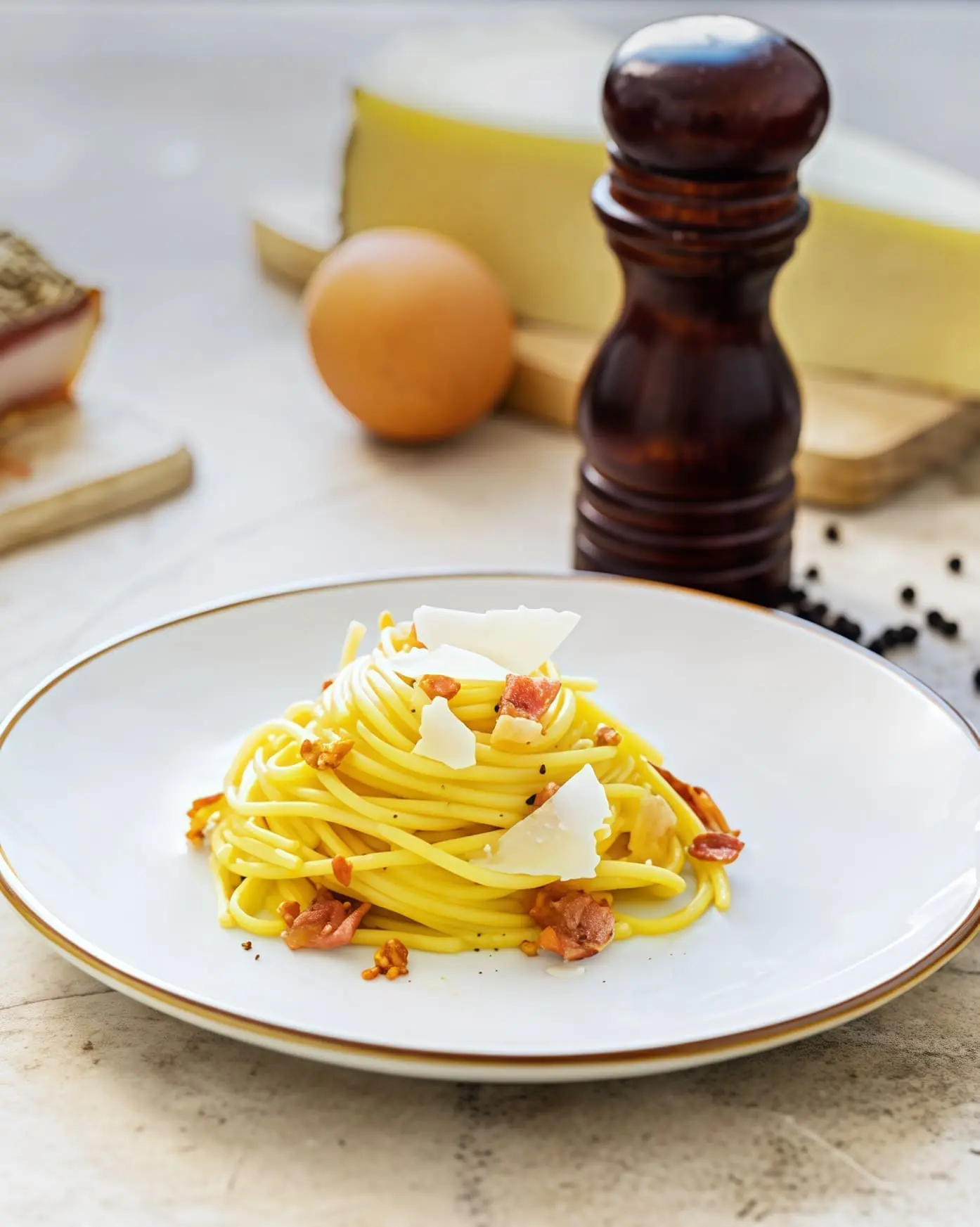Паста Карбонара с беконом и сливками