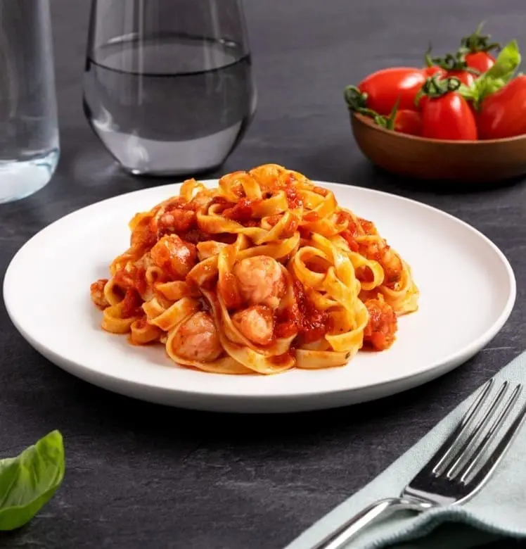 Тальятелле с соусом Базилико и креветками