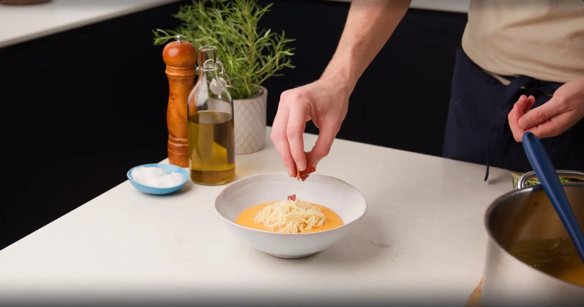 Тыквенный крем-суп с Филини и беконом