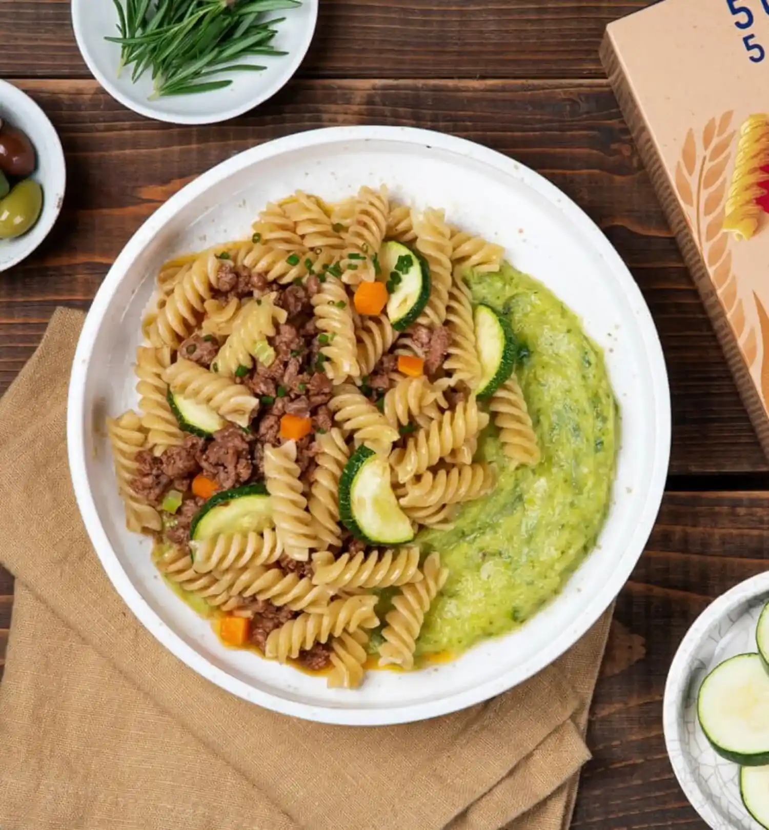 Фузилли 5 Злаков с телятиной, розмарином и цукини